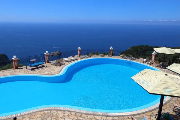 Corfu Greece June 2016 Generic Vacation Resort Swimming Pool Corfu — Stock Photo, Image