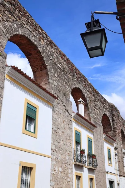 Cidade Évora Portugal Património Mundial Unesco Prata Aqueduto Com Casas — Fotografia de Stock