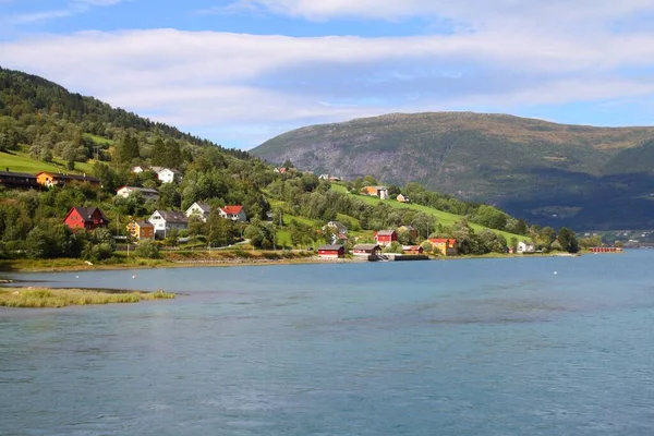 Norway Landscape Sogn Fjordane County Rural Architecture Next Nordfjord Olden — Stock Photo, Image