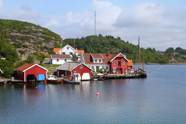 Norvégia Skjernoya Sziget Régióban Sorlandet Kis Halászkikötő Farestad — Stock Fotó