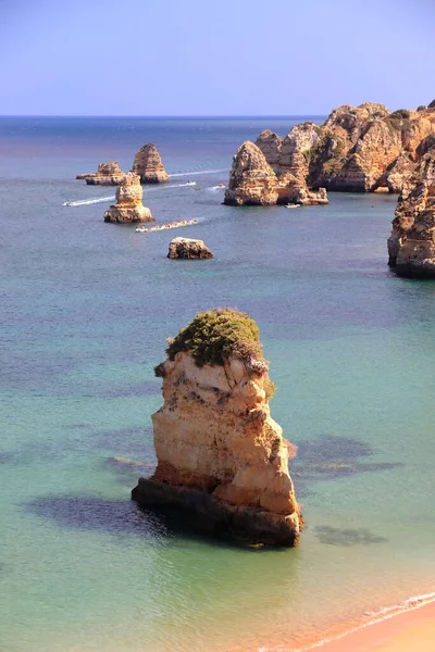 Portugal Paisagem Região Algarve Costa Atlântica Portugal Praia Dona Ana — Fotografia de Stock