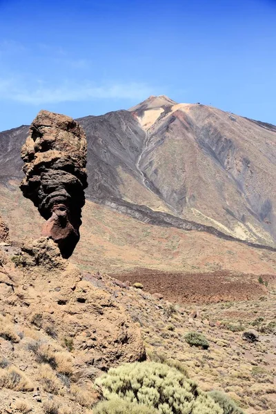 Tenerife Vulkanikus Táj Isten Ujja Szikla Mount Teide Nemzeti Parkban — Stock Fotó