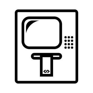 ATM para makinesi vektör simgesi. EPS vektör simgesi.