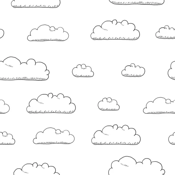 漫画のシームレスベクトル雲テクスチャ シームレスなふわふわの雲テキスタイルデザイン — ストックベクタ