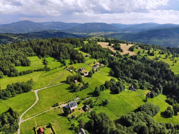 Бескиди Польщі Пейзаж Zywiec Beskids Besboy Zywiecki Біля Міловки — стокове фото