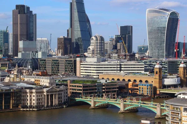 Londen Verenigd Koninkrijk Skyline Uitzicht Stad Met Moderne Kantoorwijk — Stockfoto
