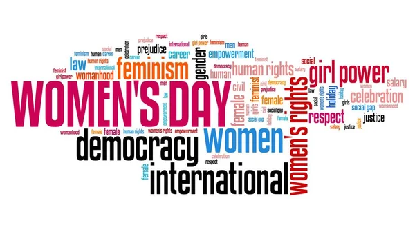 Women Day Keywords Feminism Concept Word Cloud — Stock Photo, Image