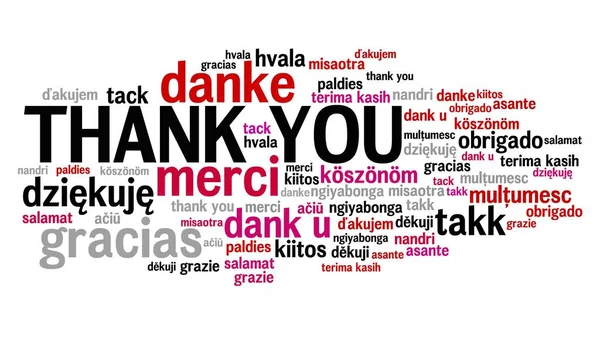 Thank you words graphics. International thank you sign in many languages including English, French, German, Dutch and Polish.