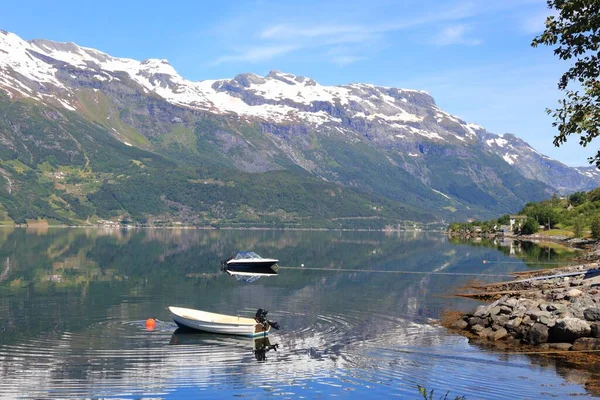 Paisagem Fiordes Noruega Parte Fiorde Hardanger Chamado Sorfjord Vista Manhã — Fotografia de Stock