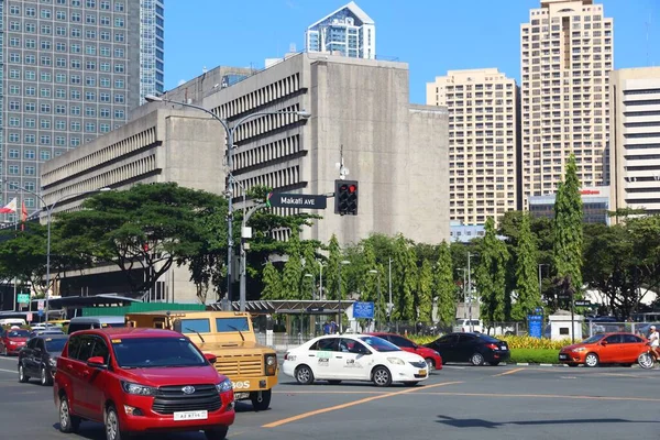 Manila Philippines November 2017 People Drive Heavy Traffic Makati City — Stock Photo, Image