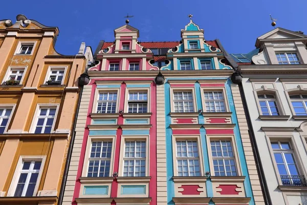 Marcos Cidade Wroclaw Praça Rynek Cidade Velha Wroclaw Polónia — Fotografia de Stock