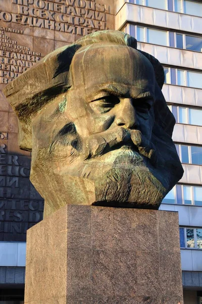 Chemnitz Alemanha Maio 2018 Monumento Karl Marx Espaço Público Cidade — Fotografia de Stock