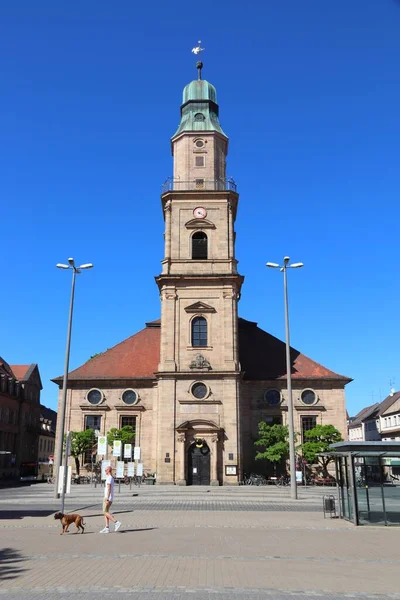 Erlangen Alemania Mayo 2018 Gente Visita Plaza Ciudad Erlangen Alemania — Foto de Stock