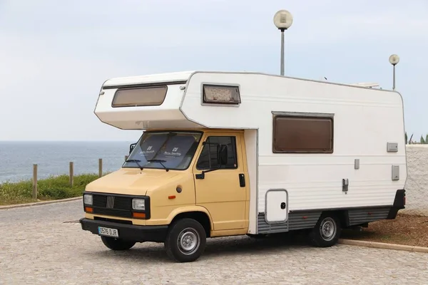 Baleal Portugal Mayo 2018 Viejito Mochilero Camper Van Fiat Ducato — Foto de Stock