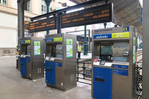 Porto Portugal May 2018 Comboios Portugal Train Ticket Machines Sao — Stock Photo, Image