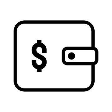 Cüzdan basit vektör simgesi. EPS vektör simgesi.