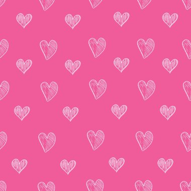 Kalp dokusu kusursuz vektör. Aşk karalaması temalı moda deseni.