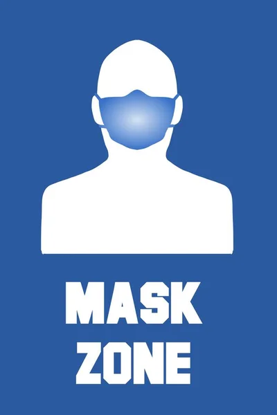 Epidemisch Concept Chirurgische Masker Draagt Zone Vector Teken Gezichtsmasker — Stockvector