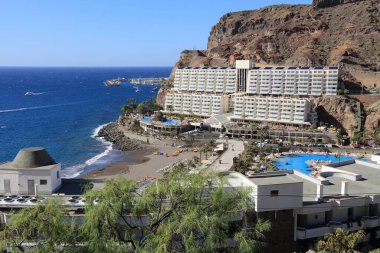 Gran Canaria, İspanya - Kanarya Adalarından biri. Taurito köyünün turist beldeleri.