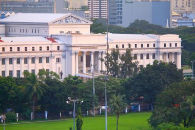 Manila şehri, Filipinler. Ulusal Müze ile hava görüntüsü.