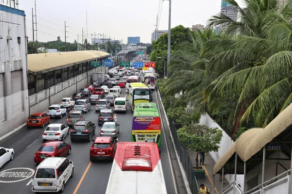 Manila Philippines December 2017 Typical Traffic Congestion Metro Manila Philippines — Stock Photo, Image