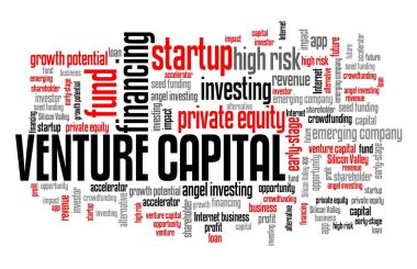 Risk sermayesi konsepti. Venture Yatırım Sözcük Bulut işareti.