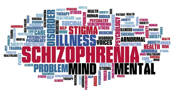 Skizofrénia Fogalmak Szófelhő Mentális Egészség Kulcsszavak Illusztráció — Stock Fotó