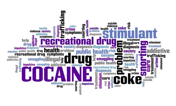 Cocaine Word Cloud Collage Cocaine Addiction Concepts Text Cloud — Stock Photo, Image