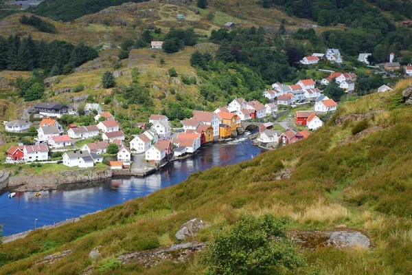 挪威南部的Sogndalstrand镇 Rogaland县的城镇 — 图库照片