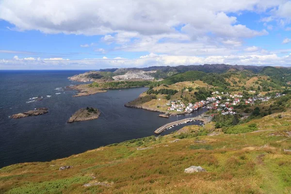 Sogndalstrand town in Southern Norway. Coast landscape in Rogaland county.