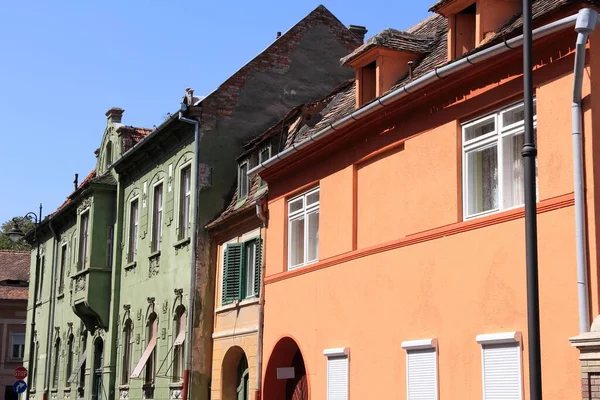 罗马尼亚的Sibiu市 多彩的街景 — 图库照片