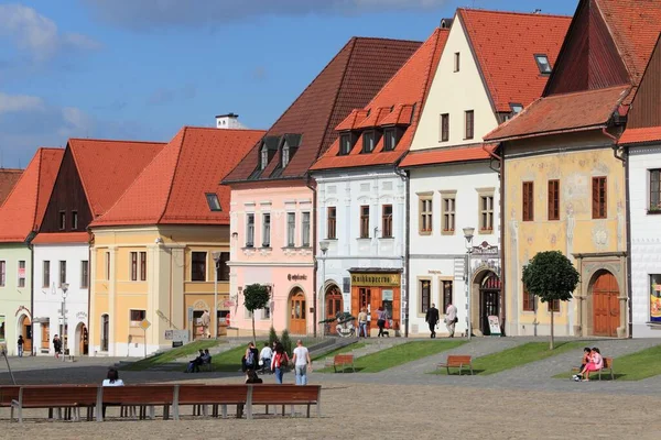 Bardejov Slovakia August 2012 People Visit Old Town Bardejov Famous — Stock Photo, Image