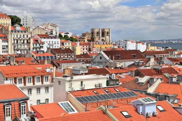 Stadsutsikt Över Lissabon Med Stadsdelen Alfama Lissabon Stad Portugal — Stockfoto