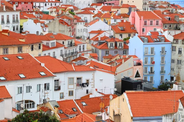 Lisbona Colorata Vista Sulla Città Architettura Del Quartiere Alfama Lisbona — Foto Stock