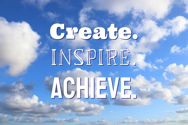 Create Inspire Achieve Workplace Inspirational Quote Poster Success Motivation Sign — Stock Photo, Image