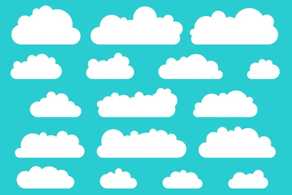 Simple Clouds Object Set Simple Cloud Vector Illustration — Stock Vector