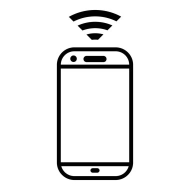 Akıllı telefon kablosuz internet ya da veri iletim sembolü. EPS vektör simgesi.