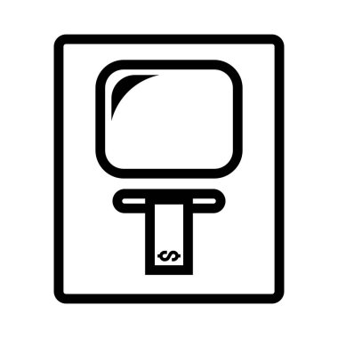 ATM para makinesi vektör simgesi. EPS vektör simgesi.