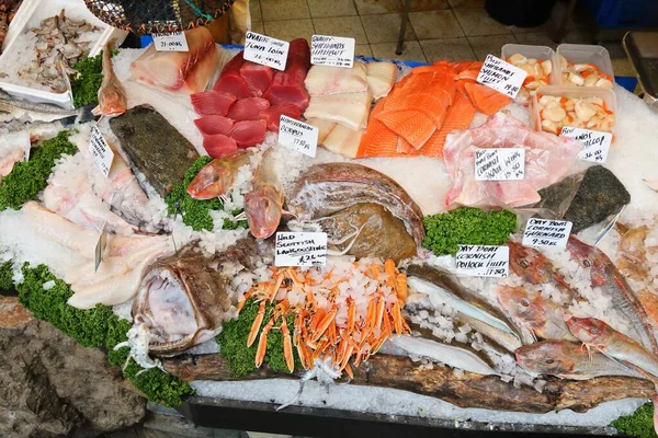 Meeresfrüchte Auf Dem London Borough Market Großbritannien — Stockfoto