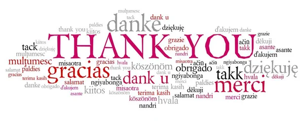 Thank you words graphics. International thank you sign in many languages including English, French, German, Dutch and Polish.