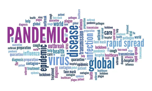 Пандемические Понятия Облако Иллюстрация Глобальных Эпидемий — стоковое фото