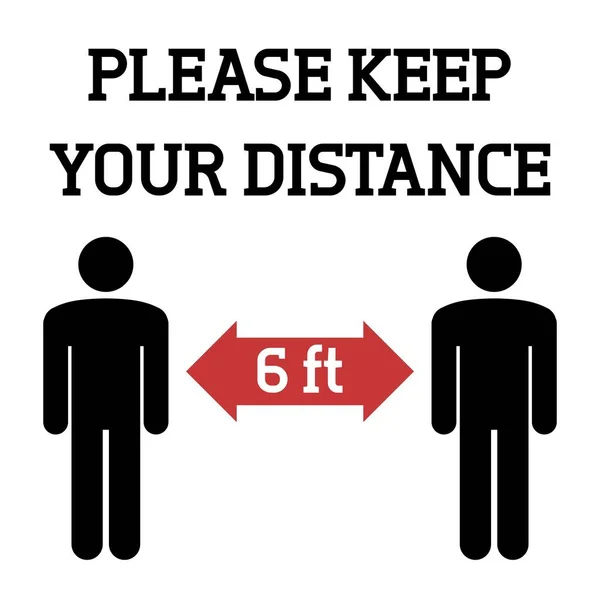 Bitte Halten Sie Abstand Soziales Distanzvektorsymbol — Stockvektor