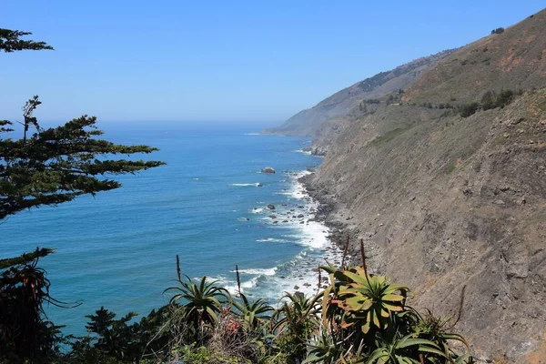 Kaliforniya Manzarası Ragged Point Big Sur Daki Pasifik Sahil Manzarası — Stok fotoğraf