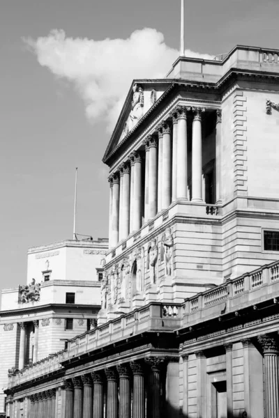 Bank England Building London Černobílý Vinobraní Styl — Stock fotografie