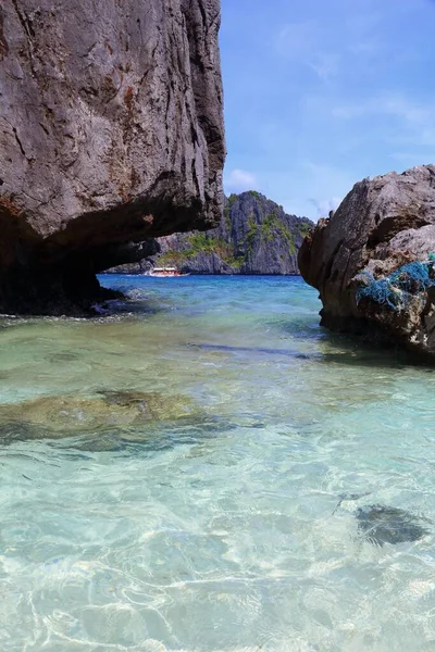 Palawan Filipinas Visitando Las Aguas Cristalinas Isla Shimizu Tour Salto — Foto de Stock