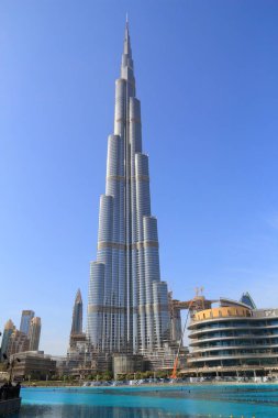 Dubai, BAE - 22 Kasım 2017 Dubai 'deki Burj Halife binası. O, dünyadaki en yüksek binadır. Sahibi Emaar Emlak..