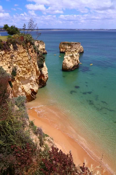 Portugal Landskap Atlantkusten Landskap Algarve Regionen Praia Pinhao Sandstrand — Stockfoto