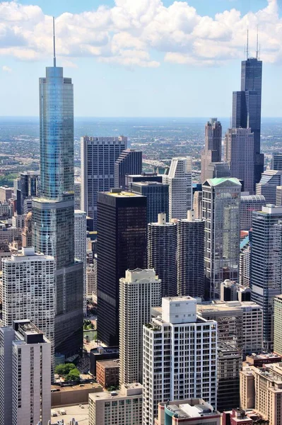 Chicago Cidade Vista Aérea Paisagem Urbana Loop Estados Unidos Área — Fotografia de Stock