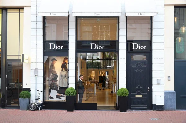 Amsterdão Países Baixos Julho 2017 Dior High Fashion Shop Hooftstraat — Fotografia de Stock