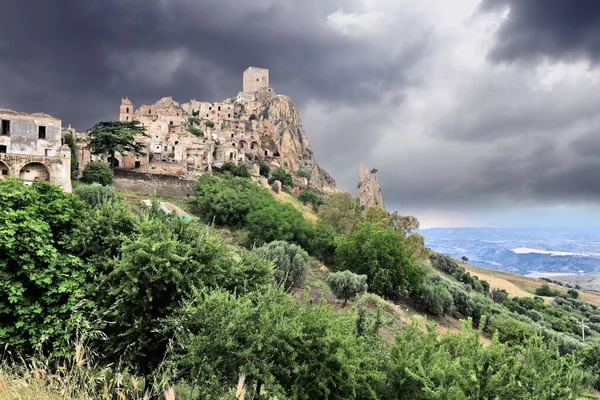 Craco Italien Övergiven Stad Efter Jordskred Regionen Basilicata — Stockfoto